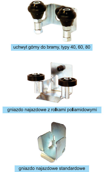 Gniazda i uchwyty bram przesuwnych